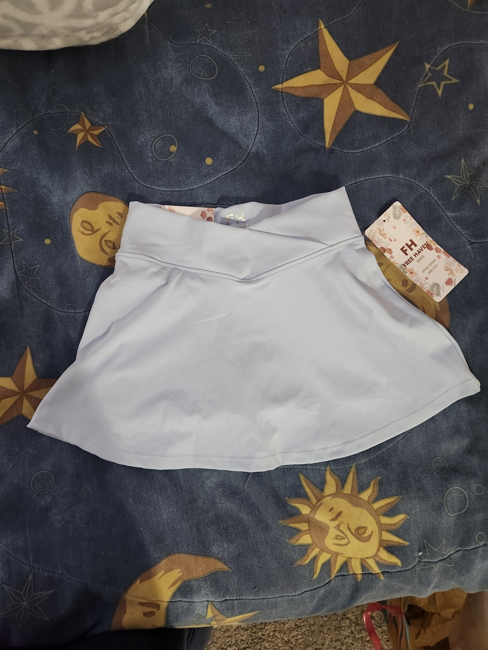 Light Blue Girls' Skort with Crossover Waistband